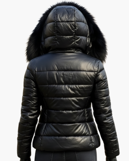 Women's winter jacket with faux fur hood