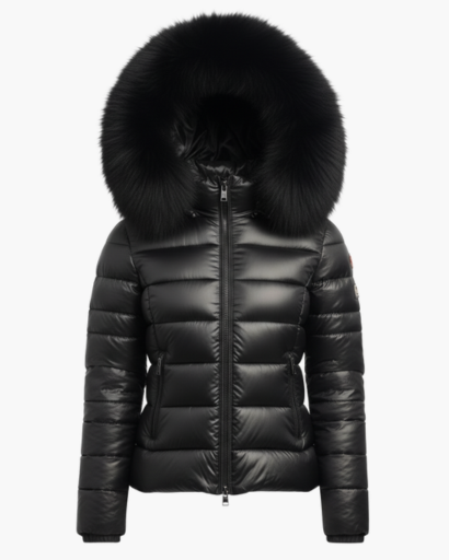 Women's winter jacket with faux fur hood