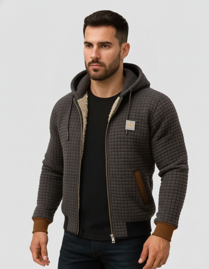 Men's Sherpa Lined Hooded Quilted Jacket